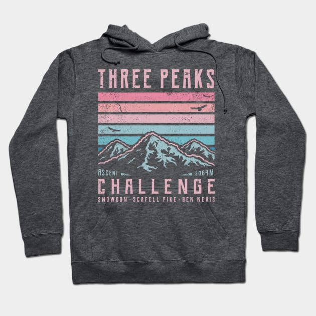 3 Peaks Challenge - Retro Hoodie by TigerTom